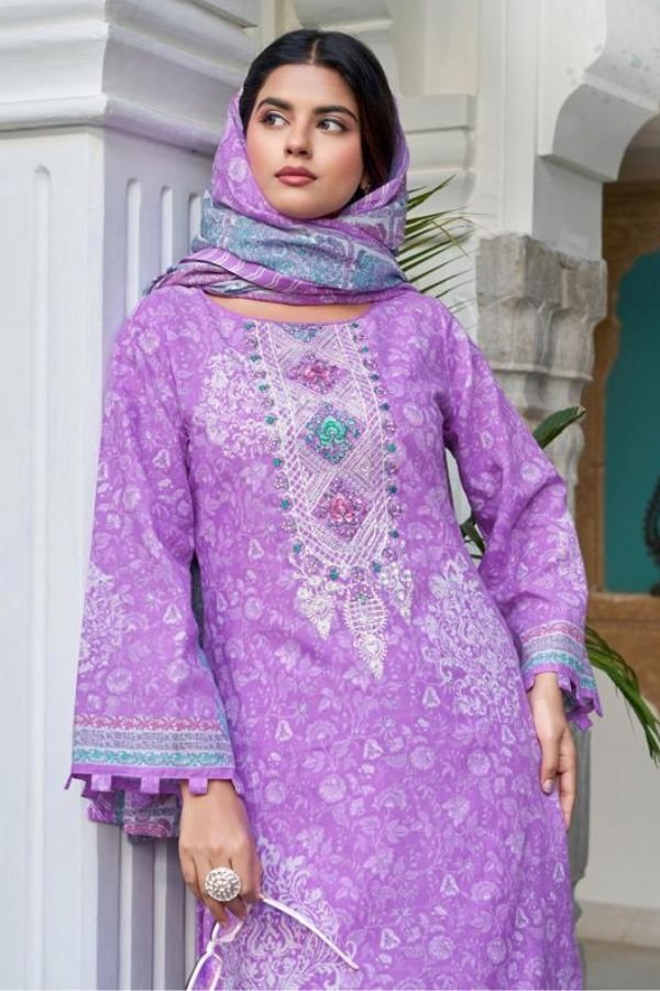 Zulfat Designer Studio Farah 2 Pure Cotton Suit 704-004