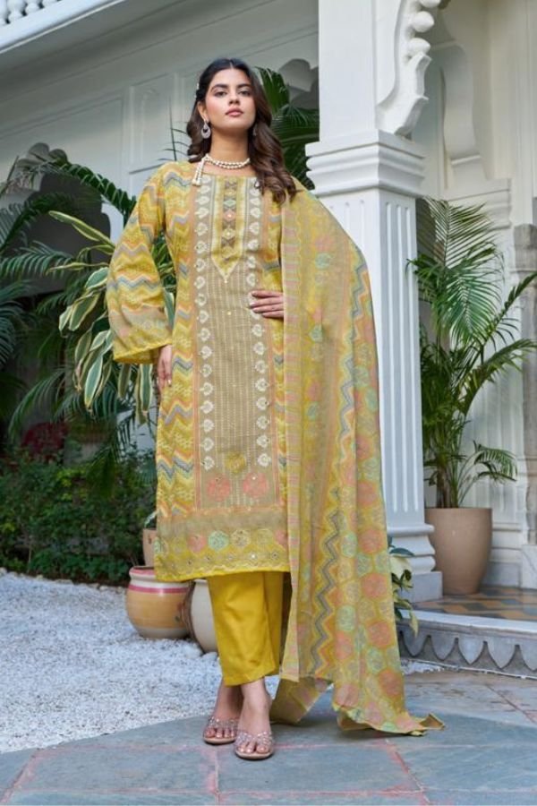 Zulfat Designer Studio Summer Breeze 3 Cotton Suit 715-002