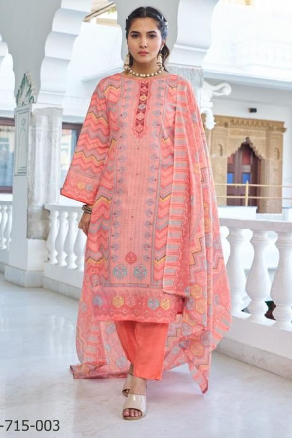 Zulfat Designer Studio Summer Breeze 3 Cotton Suit 715-003