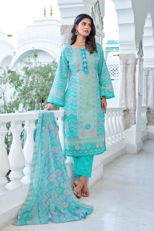 Zulfat Designer Studio Summer Breeze 3 Cotton Suit 715-004