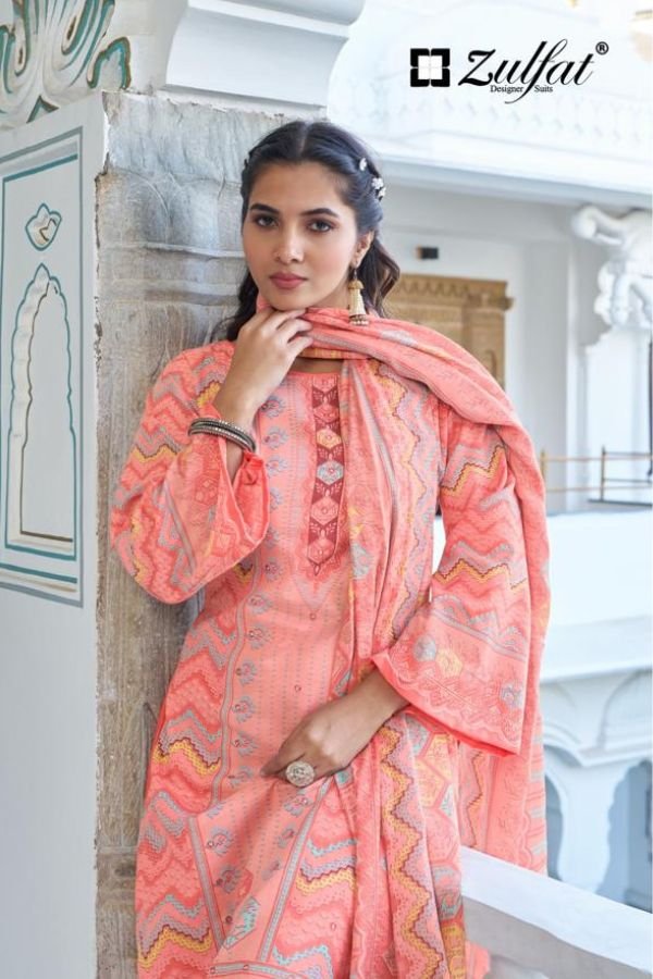 Zulfat Designer Studio Summer Breeze 3 Cotton Suit 715-003