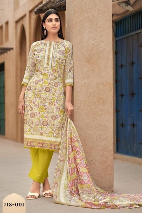 Zulfat Designer Studio Taniara Pure Cotton Suit 718-001