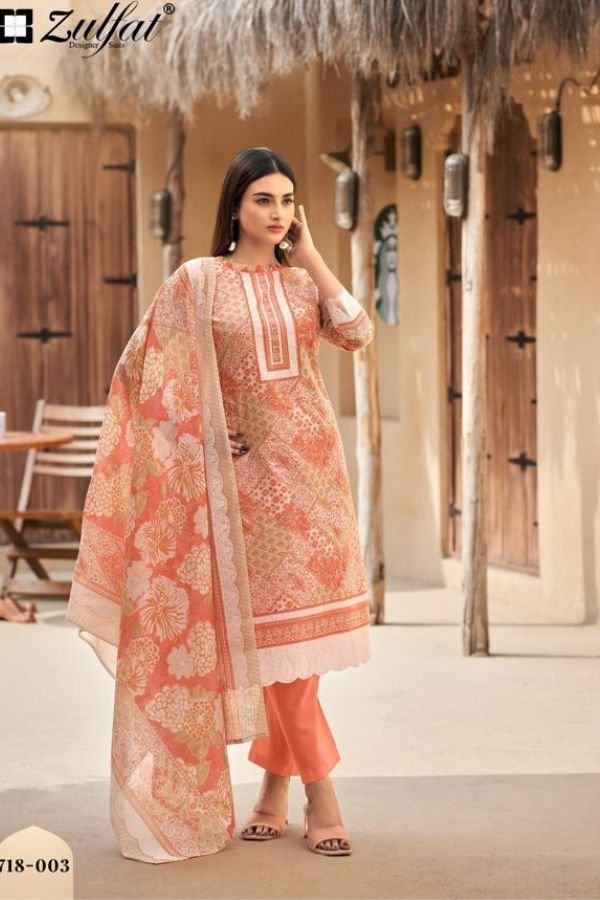 Zulfat Designer Studio Taniara Pure Cotton Suit 718-003