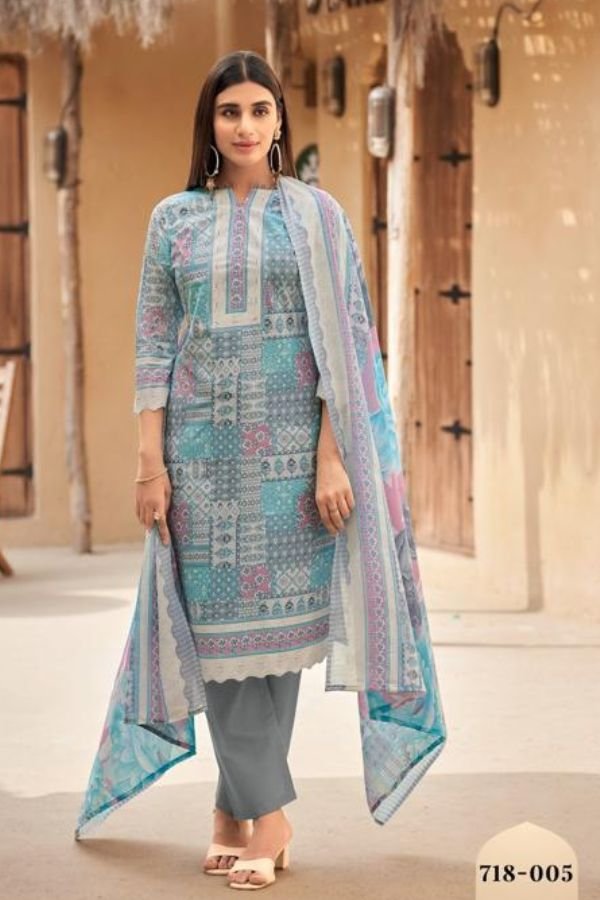 Zulfat Designer Studio Taniara Pure Cotton Suit 718-005