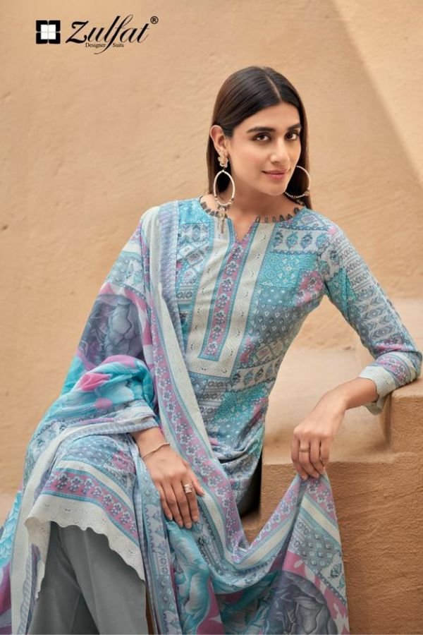 Zulfat Designer Studio Taniara Pure Cotton Suit 718-005