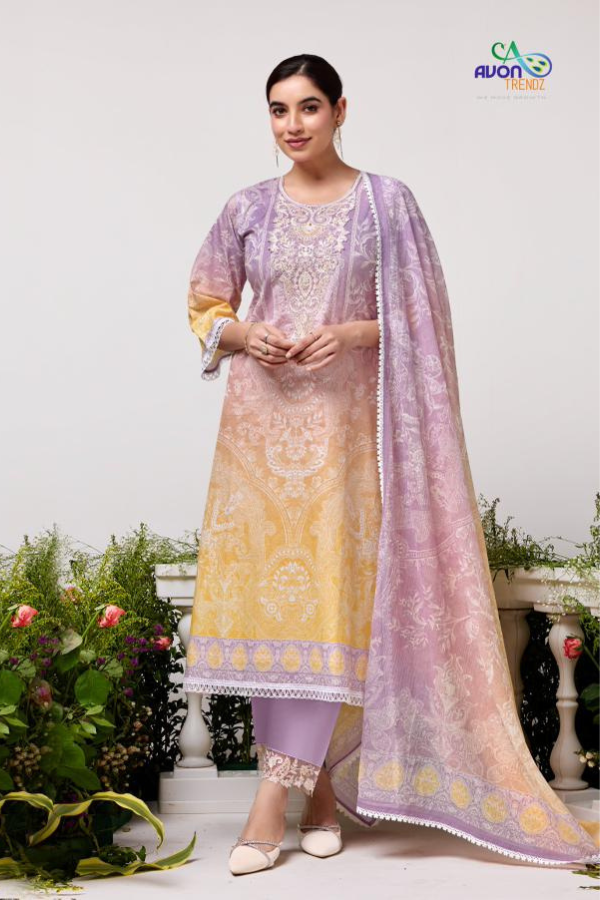 Avon Trendz Satori Superior Lawn Cotton Ladies Suit 103
