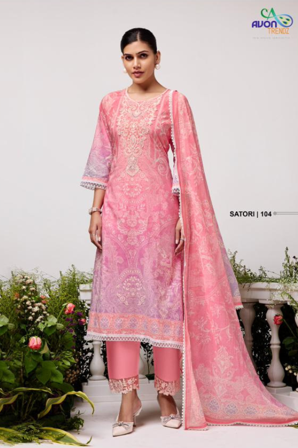 Avon Trendz Satori Superior Lawn Cotton Ladies Suit 104