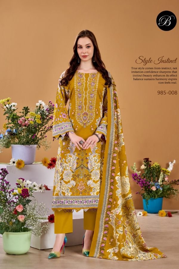Belliza Designer Studio Naira Vol-145 Pure Cotton Suit 985-008