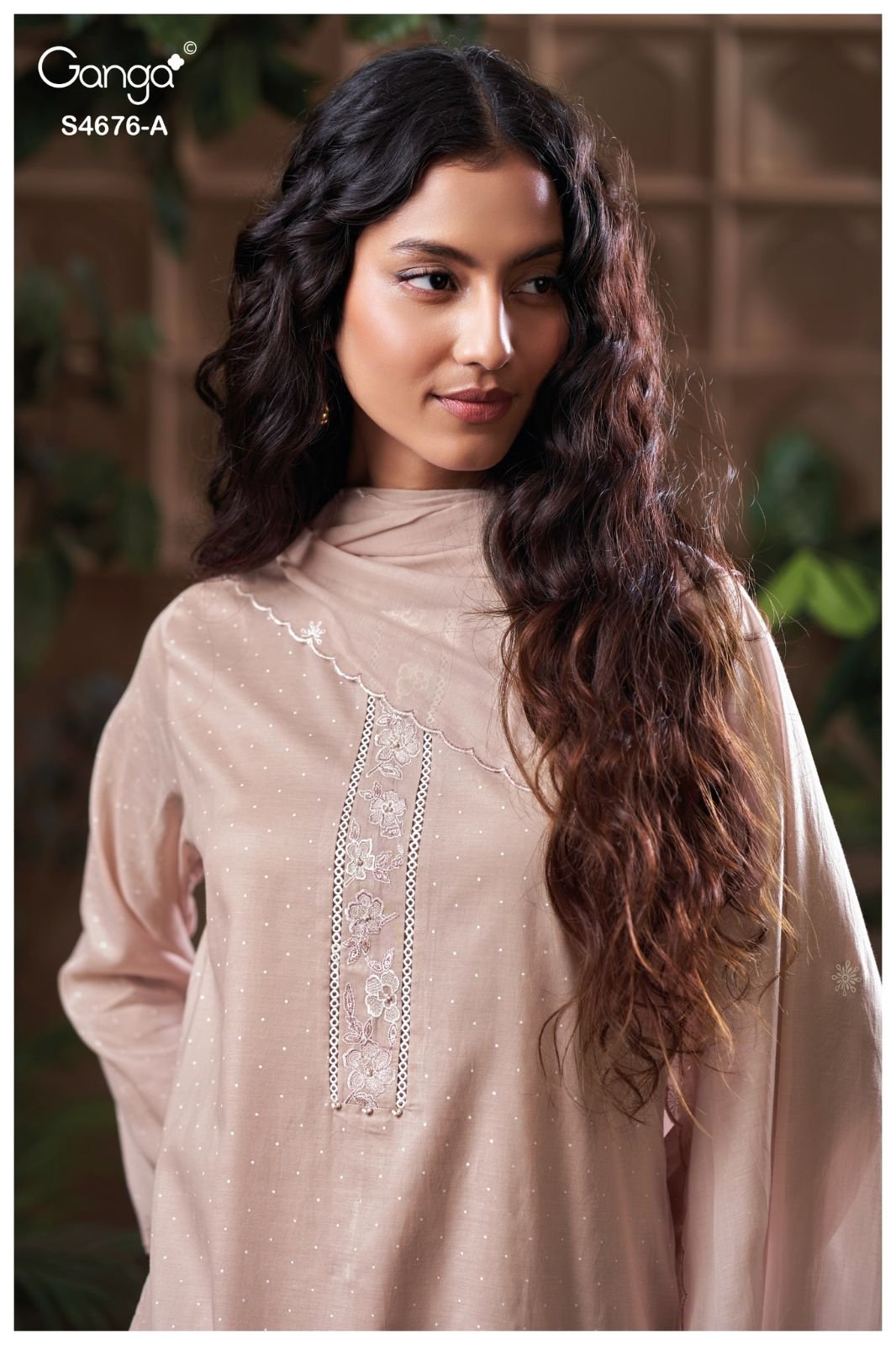 Ganga Fashion Bireva S4676 Premium Pure Mul Suit S4676-A