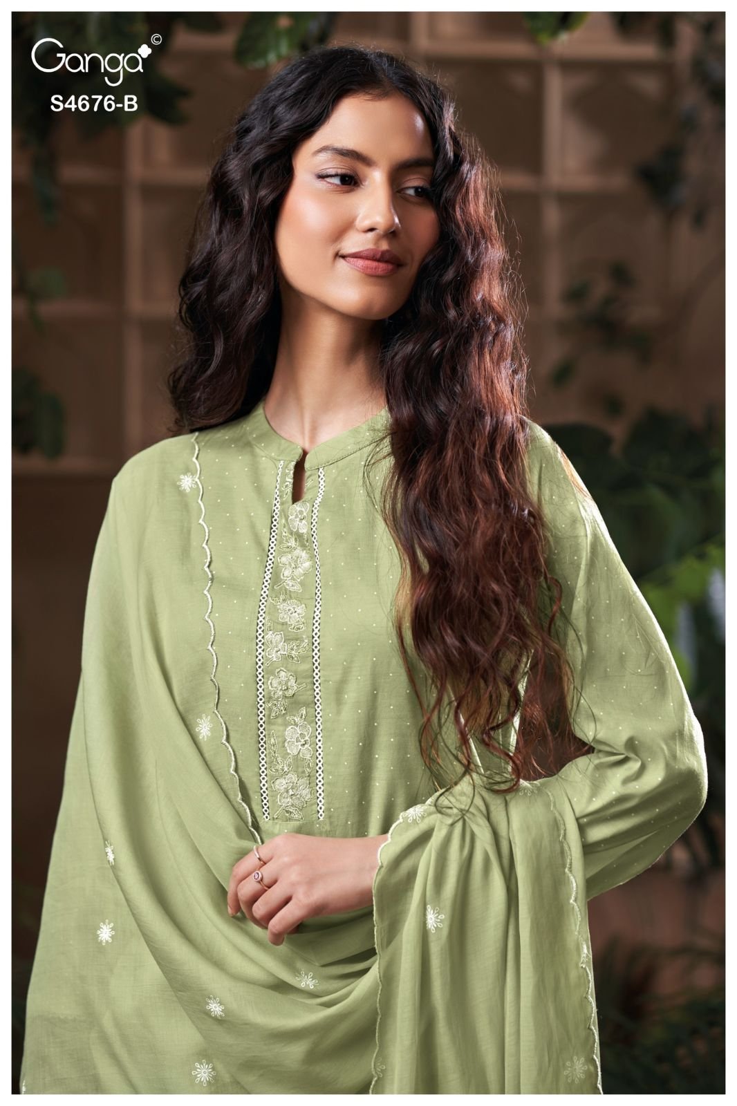 Ganga Fashion Bireva S4676 Premium Pure Mul Suit S4676-B