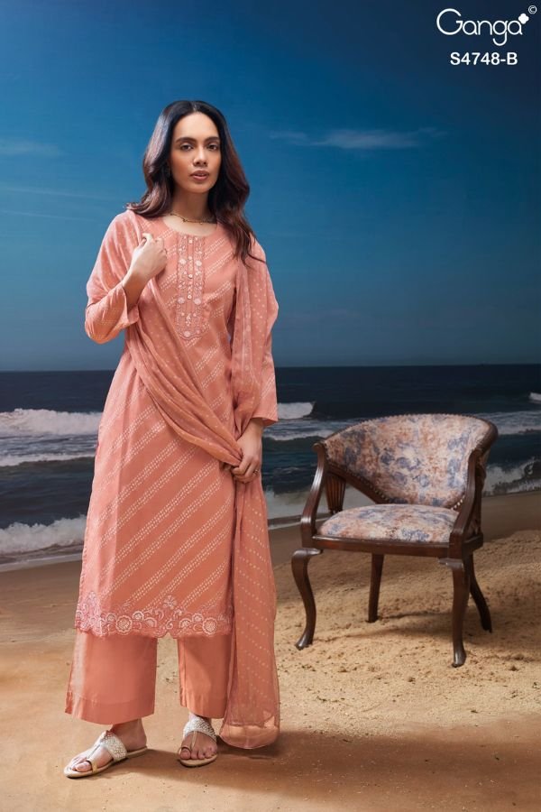 Ganga Fashion Cairael S4748 Premium Cotton Suit S4748-B