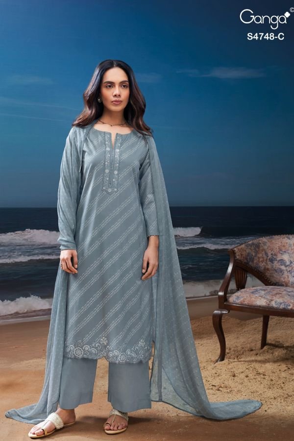 Ganga Fashion Cairael S4748 Premium Cotton Suit S4748-C