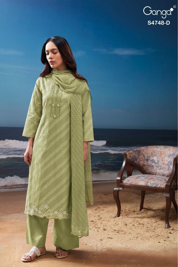 Ganga Fashion Cairael S4748 Premium Cotton Suit S4748-D