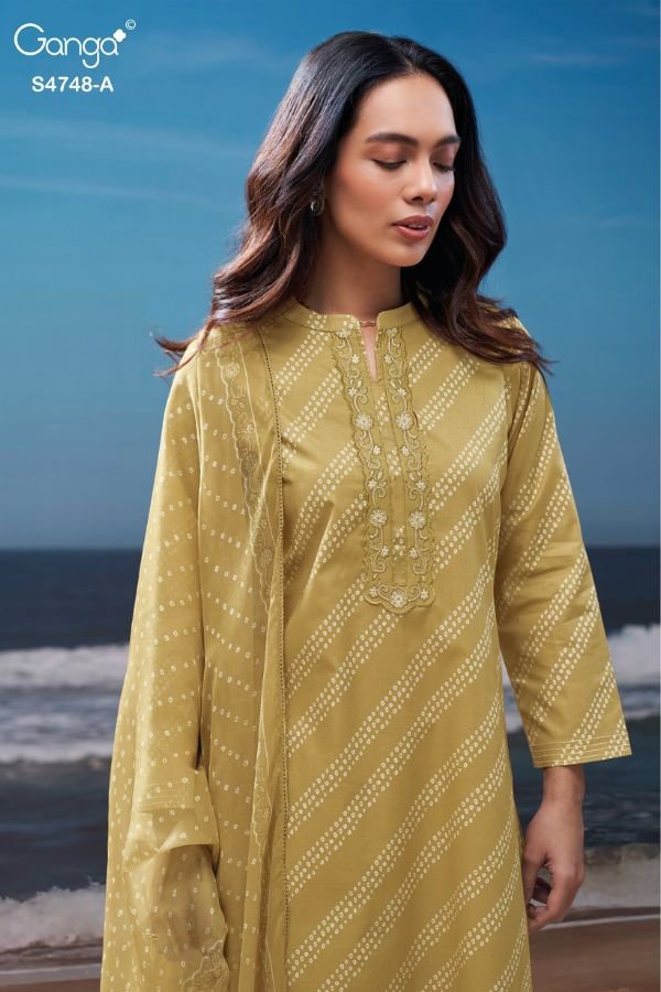 Ganga Fashion Cairael S4748 Premium Cotton Suit S4748-A