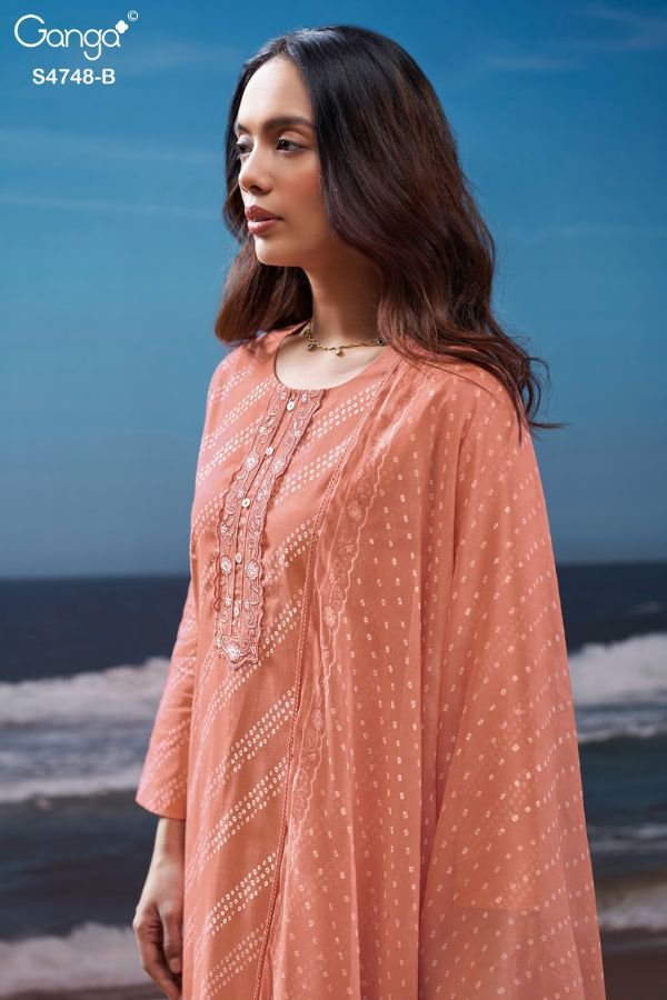 Ganga Fashion Cairael S4748 Premium Cotton Suit S4748-B