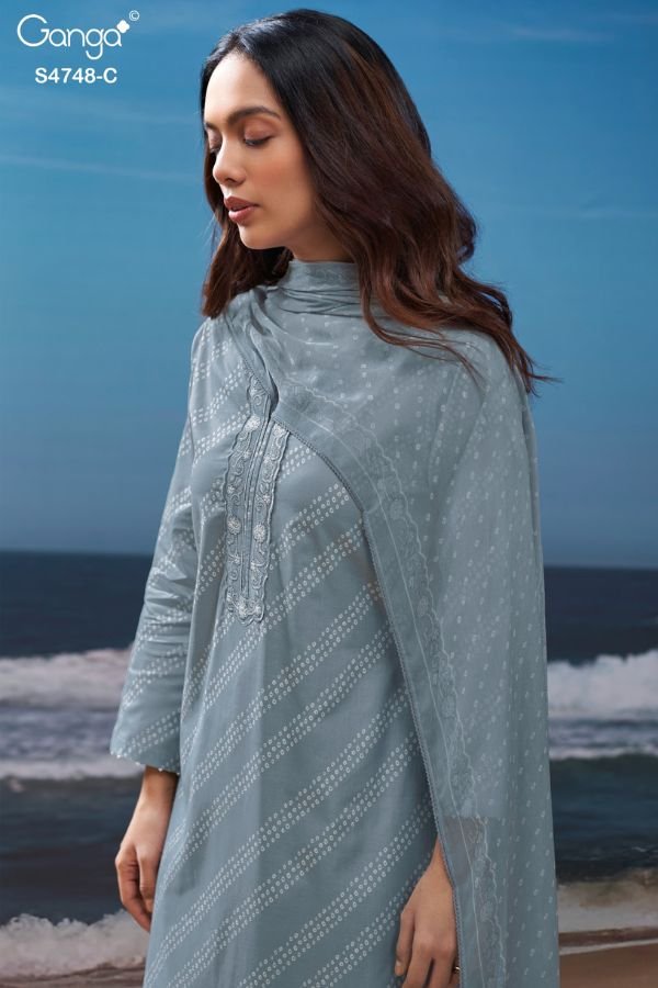 Ganga Fashion Cairael S4748 Premium Cotton Suit S4748-C