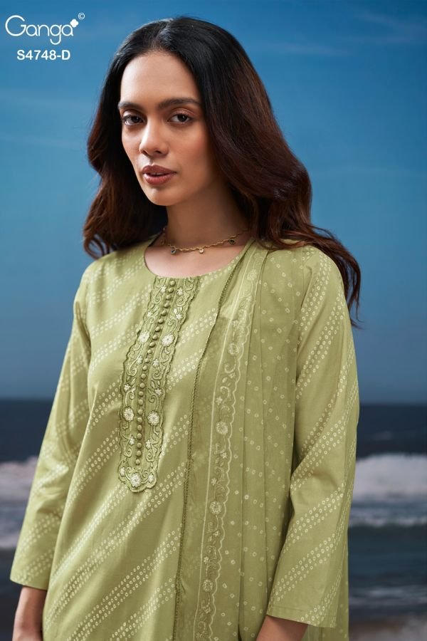 Ganga Fashion Cairael S4748 Premium Cotton Suit S4748-D