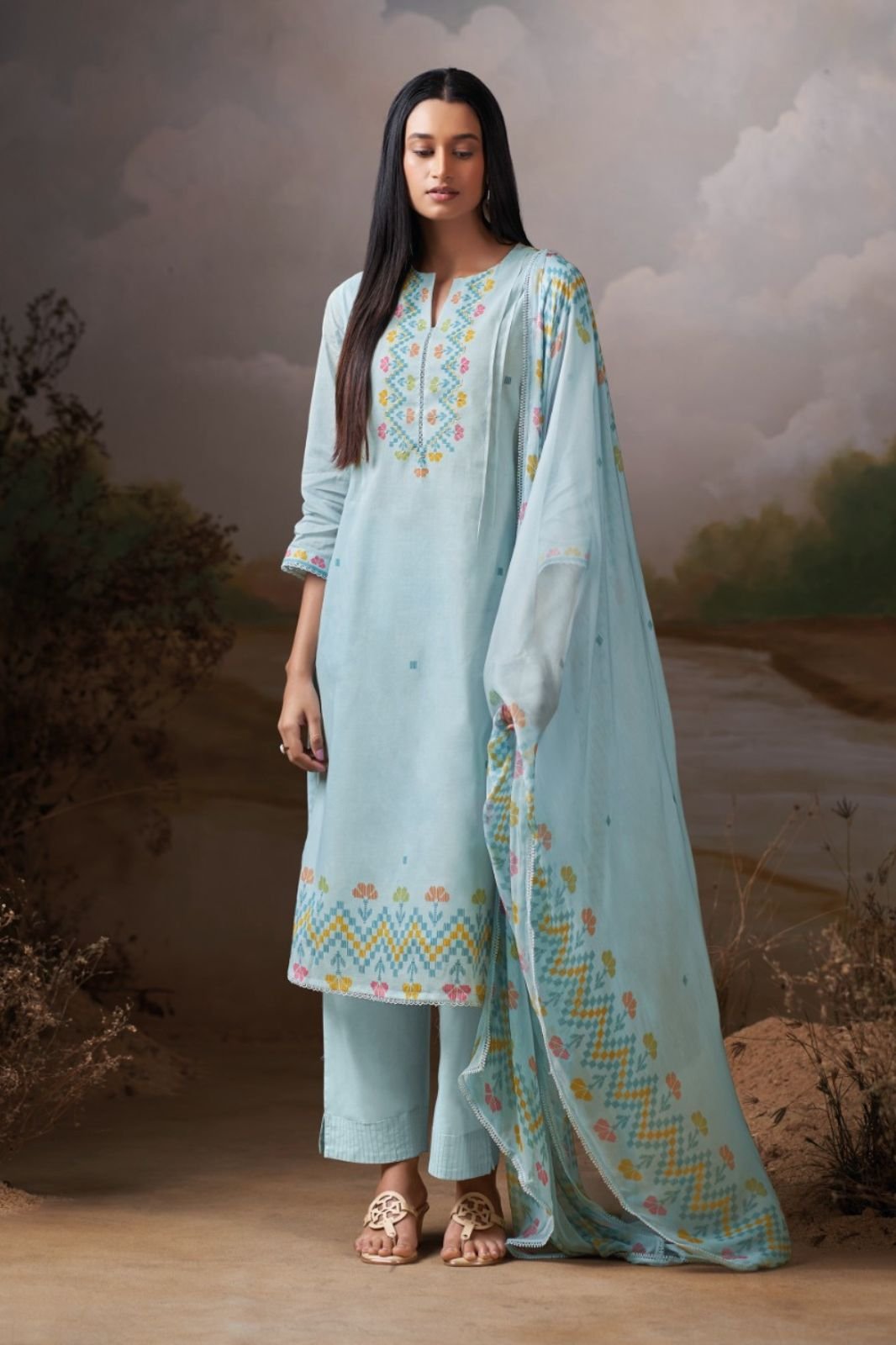 Ganga Fashion Cosima S4788 Premium Organdy Mul Suit S4788-A