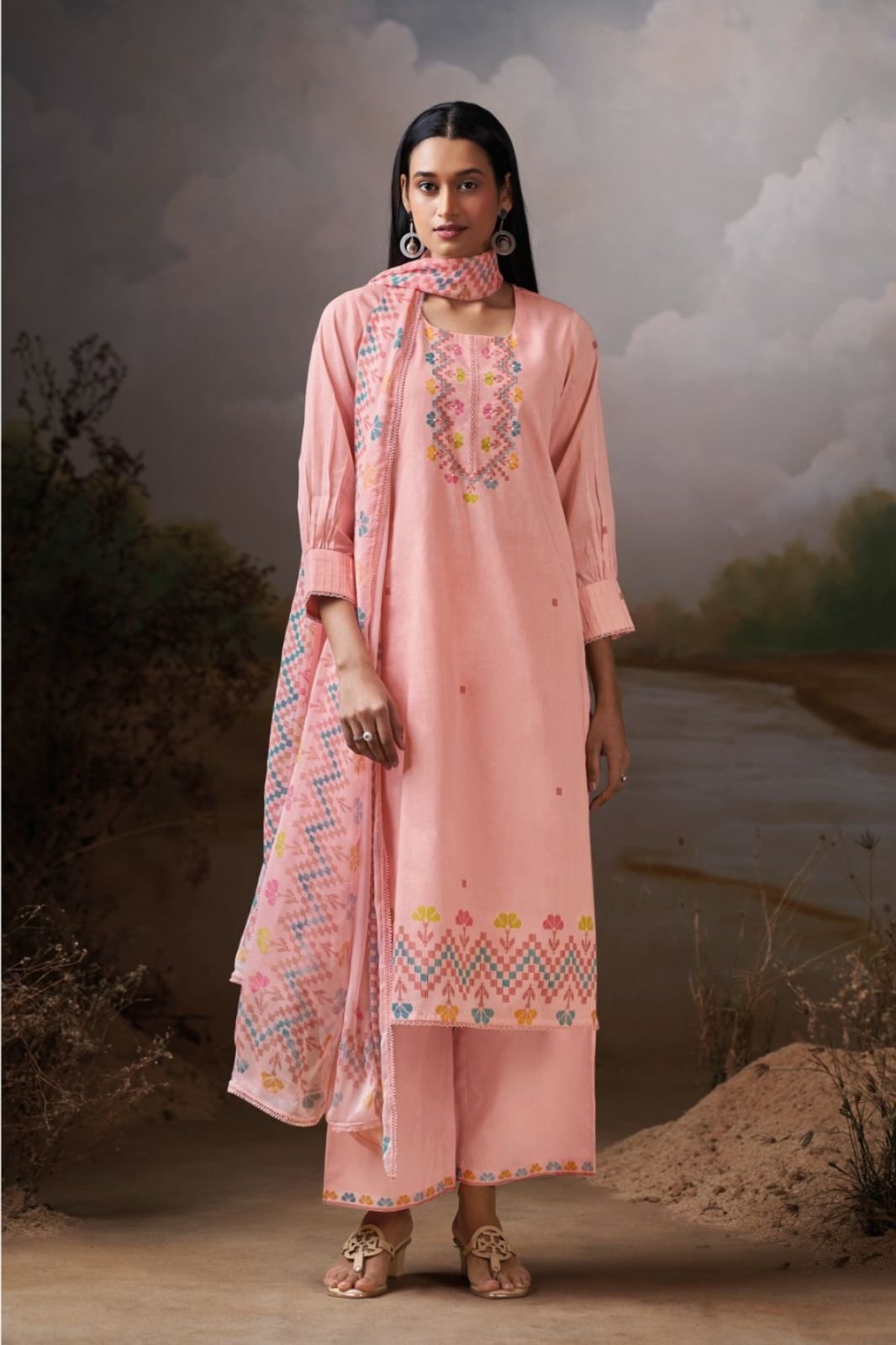 Ganga Fashion Cosima S4788 Premium Organdy Mul Suit S4788-B