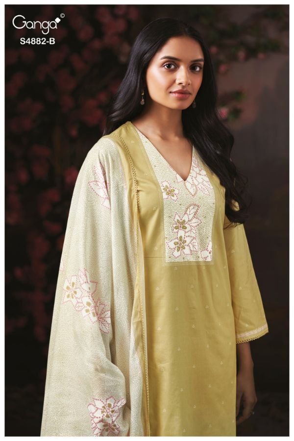 Ganga Fashion Cryska S4882 Premium Cotton Suit S4882-B