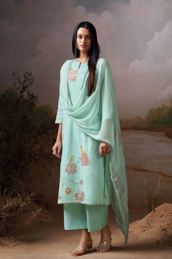 Ganga Fashion Dovinia S4789 Pure Organdy Mul Suit S4789-B