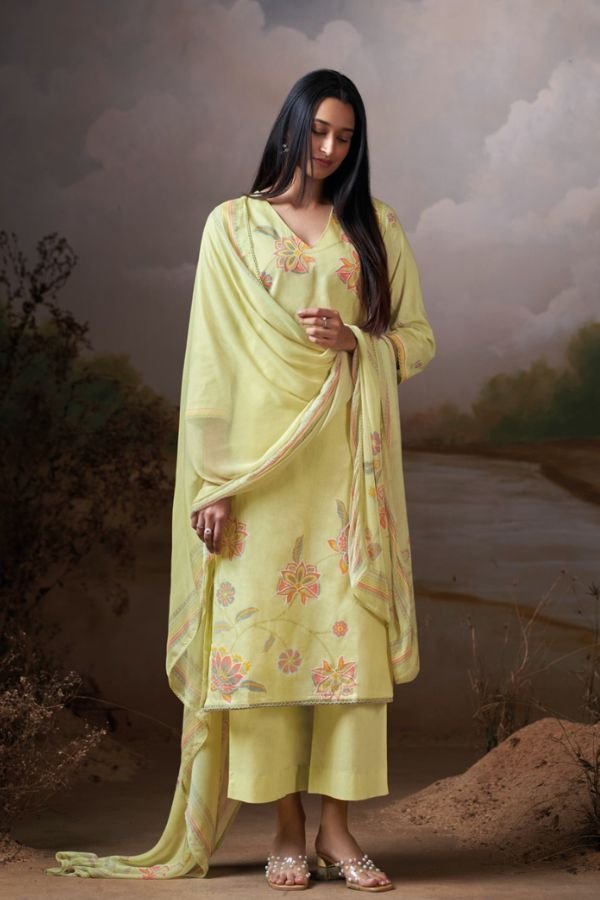 Ganga Fashion Dovinia S4789 Pure Organdy Mul Suit S4789-C
