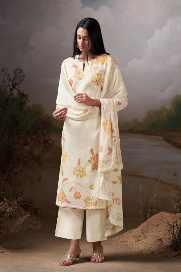 Ganga Fashion Dovinia S4789 Pure Organdy Mul Suit S4789-D