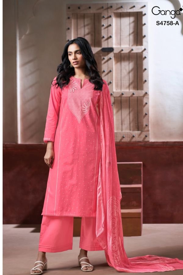 Ganga Fashion Dynza S4758 Premium Cotton Suit S4758-A
