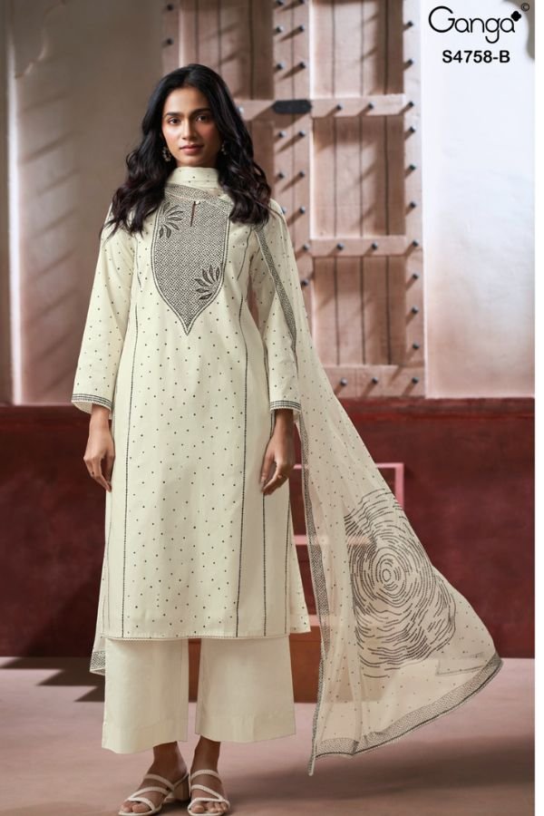 Ganga Fashion Dynza S4758 Premium Cotton Suit S4758-B