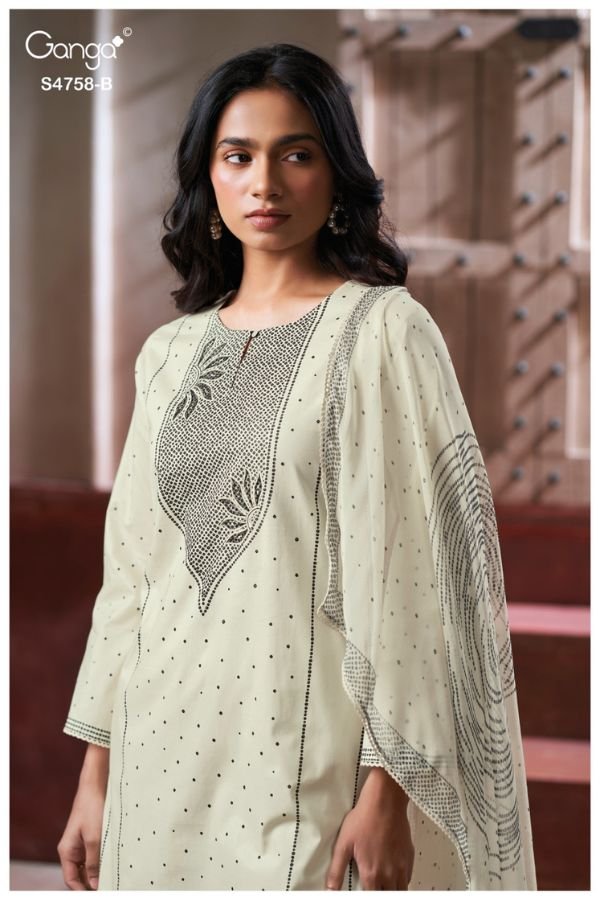 Ganga Fashion Dynza S4758 Premium Cotton Suit S4758-B