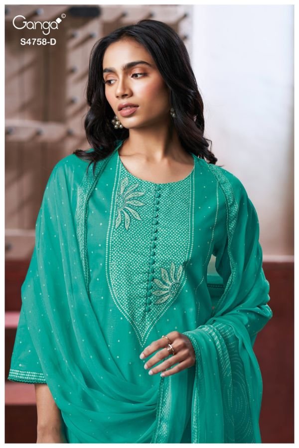 Ganga Fashion Dynza S4758 Premium Cotton Suit S4758-D