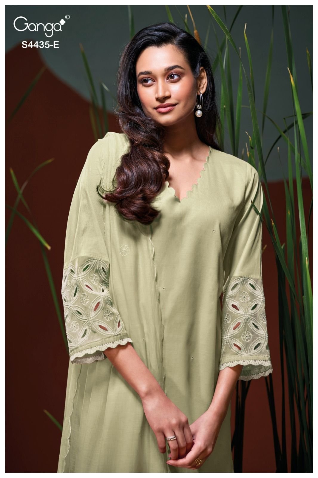Ganga Fashion Erazya S4435 Premium Pure Mul Suit S4435-E