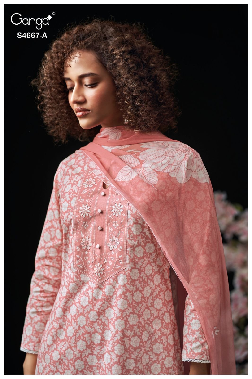Ganga Fashion Eshara S4667 Premium Cotton Suit S4667-A