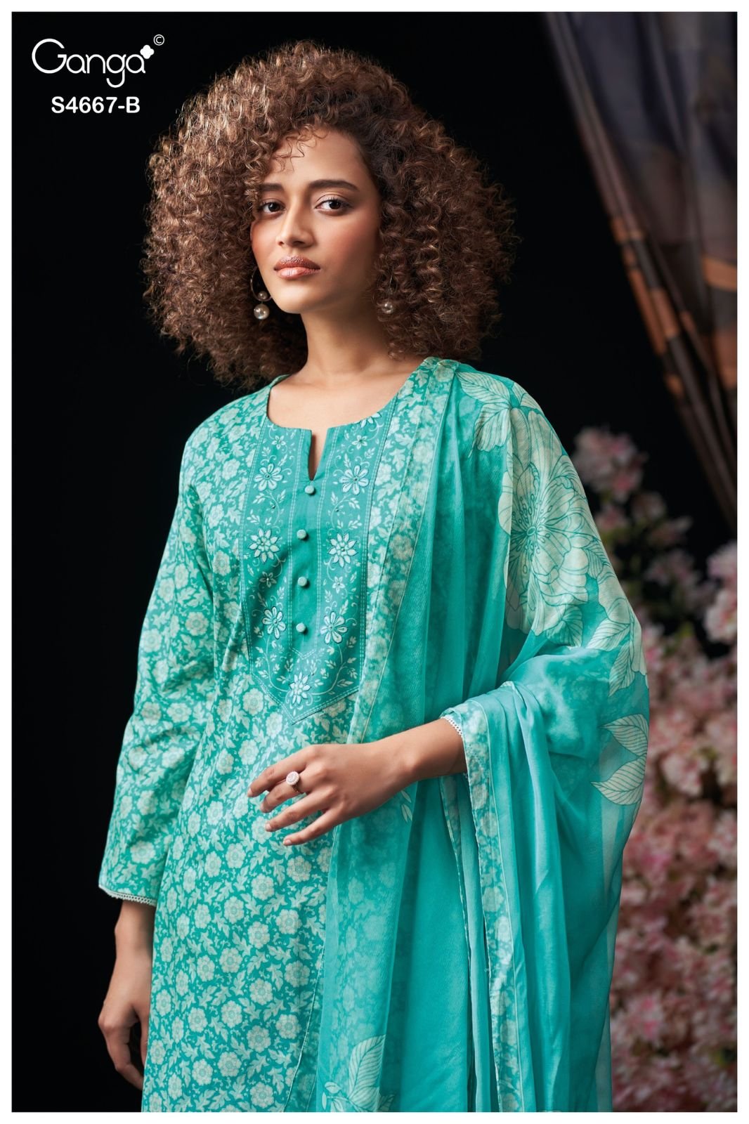 Ganga Fashion Eshara S4667 Premium Cotton Suit S4667-B