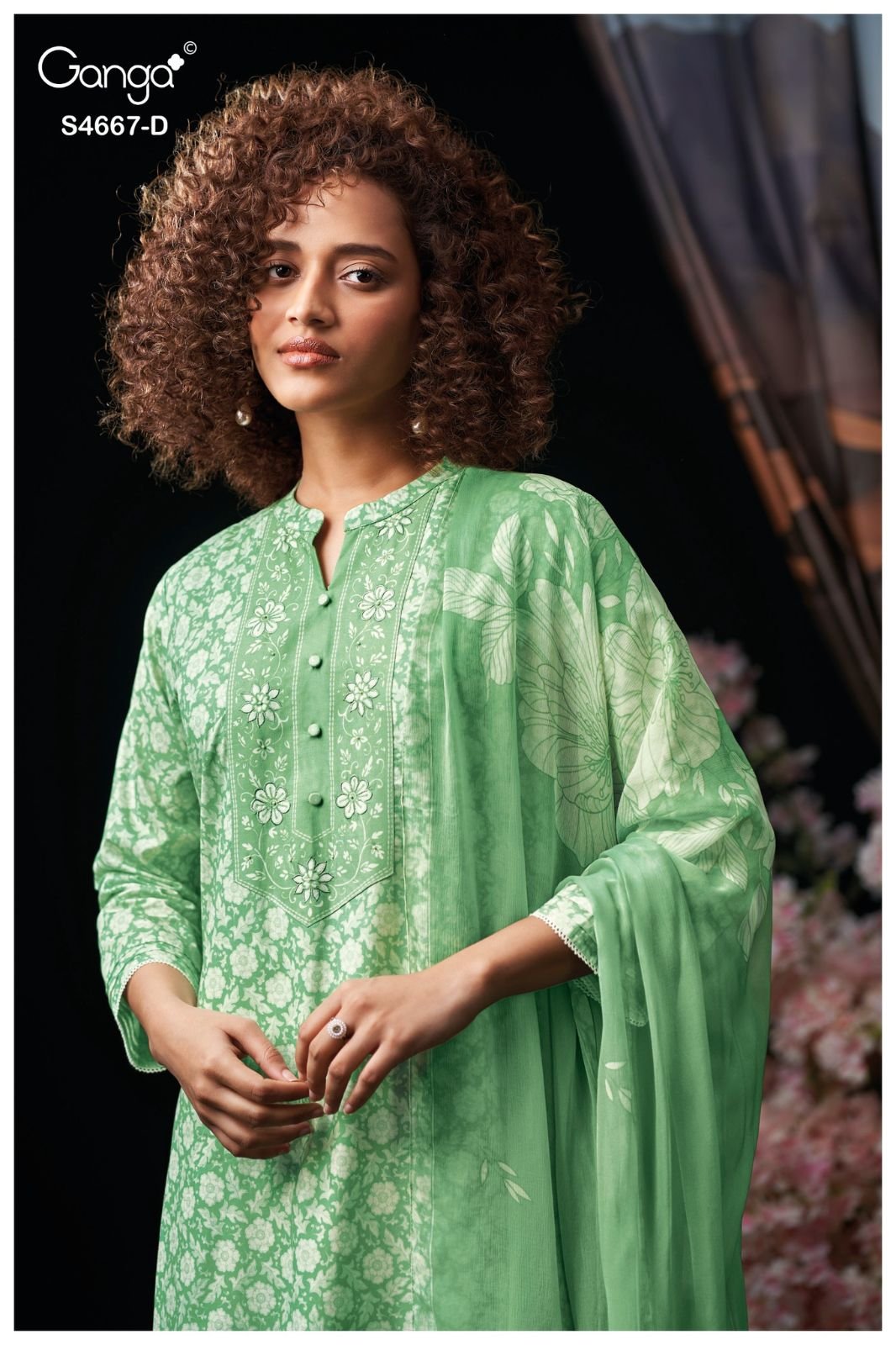 Ganga Fashion Eshara S4667 Premium Cotton Suit S4667-D