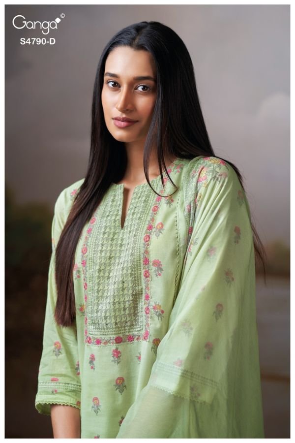 Ganga Fashion Eshmita S4790 Premium Organdy Mul Suit S4790-D