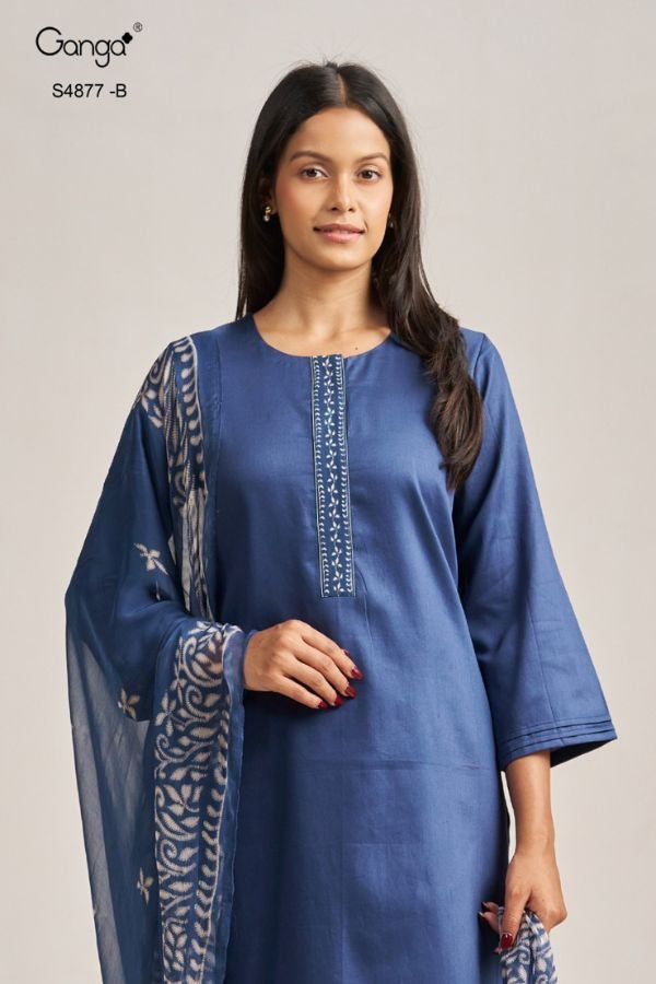 Ganga Fashion Gabina S4877 Premium Cotton Satin Suits S4877-B