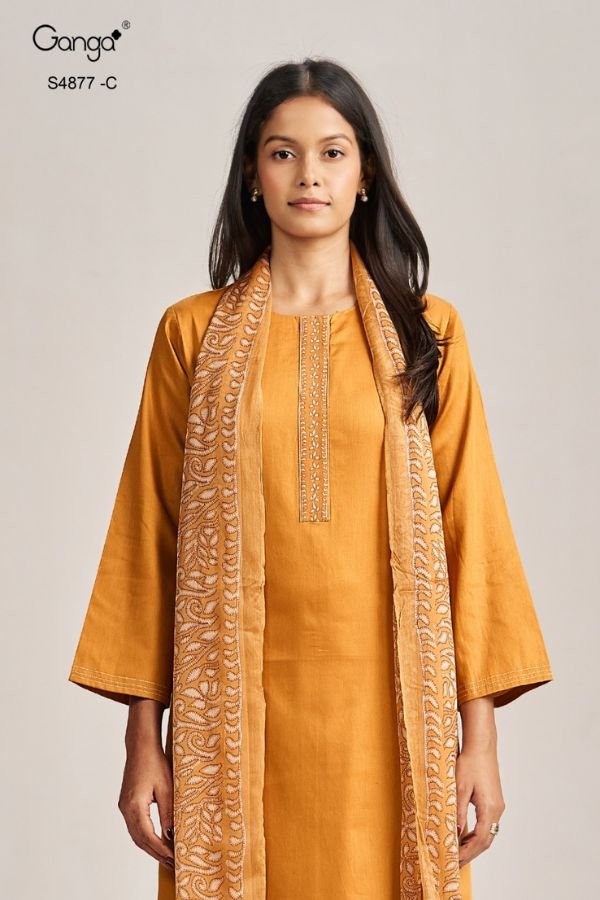 Ganga Fashion Gabina S4877 Premium Cotton Satin Suits S4877-C
