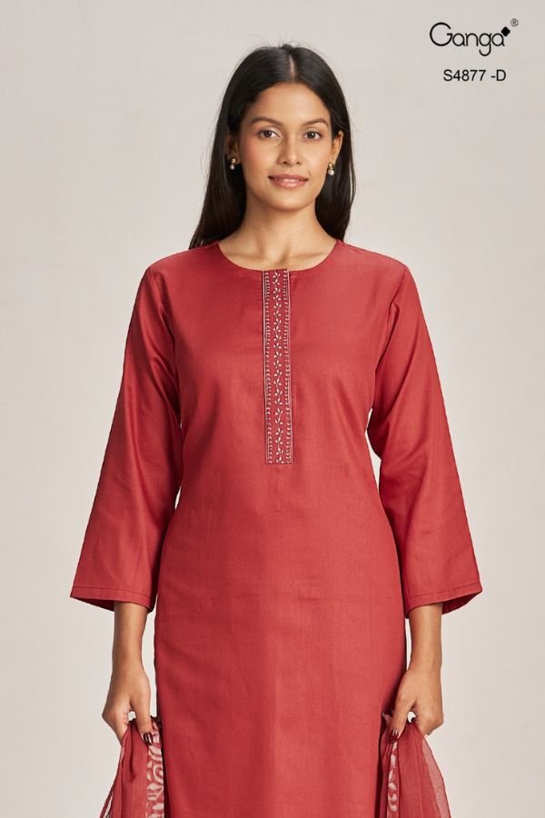 Ganga Fashion Gabina S4877 Premium Cotton Satin Suits S4877-D