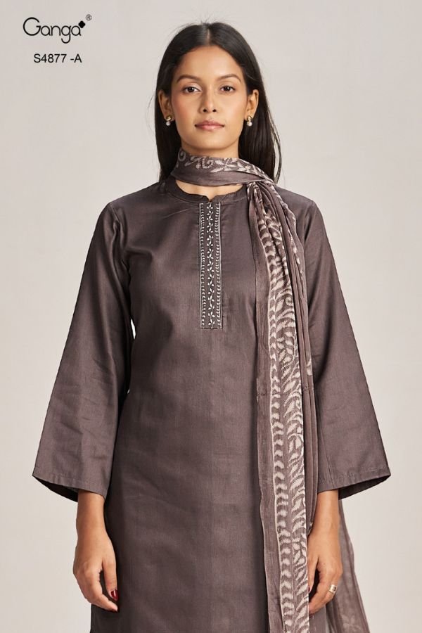 Ganga Fashion Gabina S4877 Premium Cotton Satin Suits S4877-A