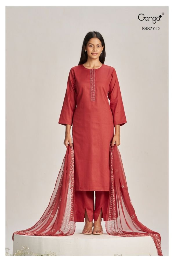 Ganga Fashion Gabina S4877 Premium Cotton Satin Suits S4877-D