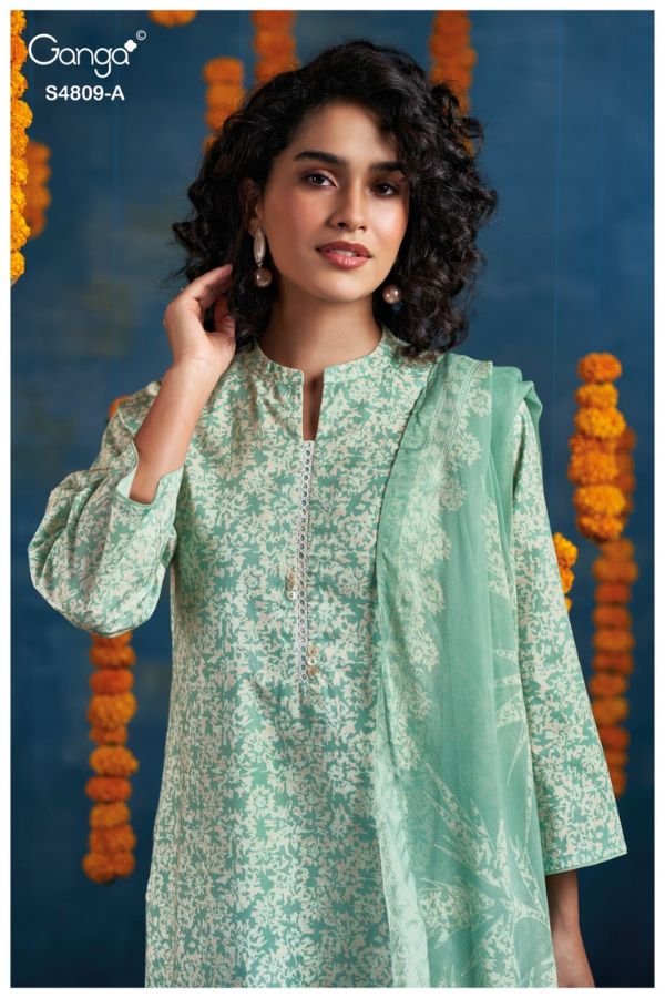 Ganga Fashion Hespera S4809 Premium Cotton Suit S4809-A
