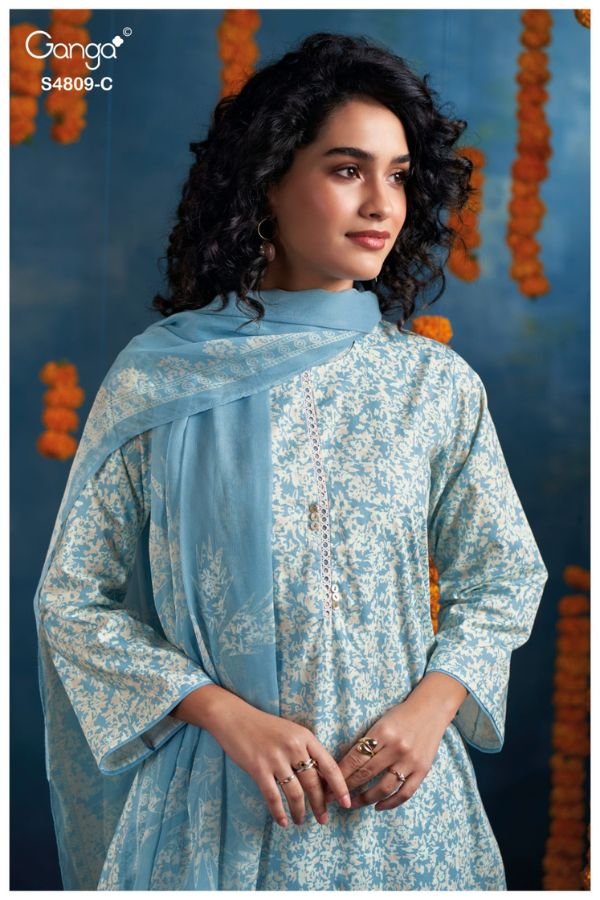 Ganga Fashion Hespera S4809 Premium Cotton Suit S4809-C