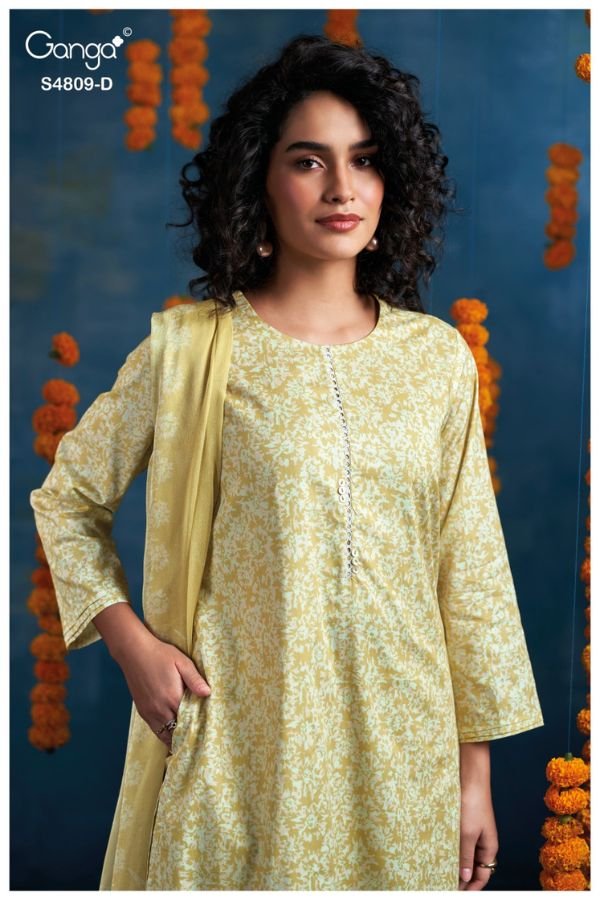 Ganga Fashion Hespera S4809 Premium Cotton Suit S4809-D