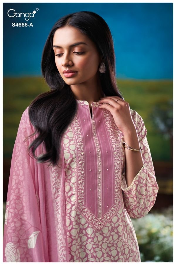 Ganga Fashion Hiyanika S4666 Premium Cotton Suit S4666-A