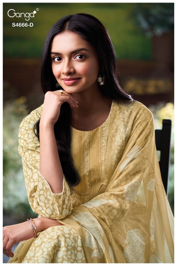 Ganga Fashion Hiyanika S4666 Premium Cotton Suit S4666-B