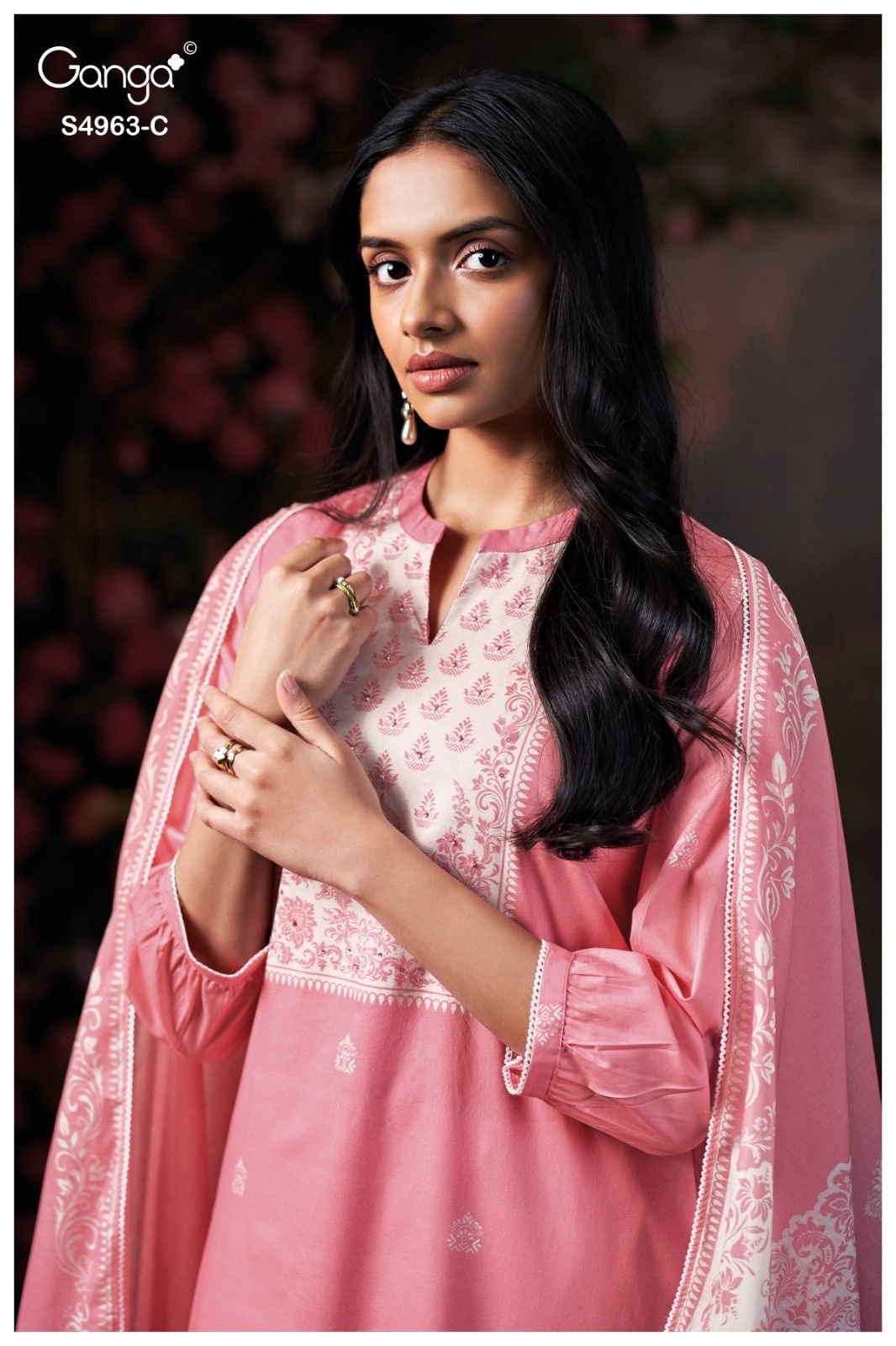 Ganga Fashion Ivania S4963 Premium Cotton Suit S4963-C