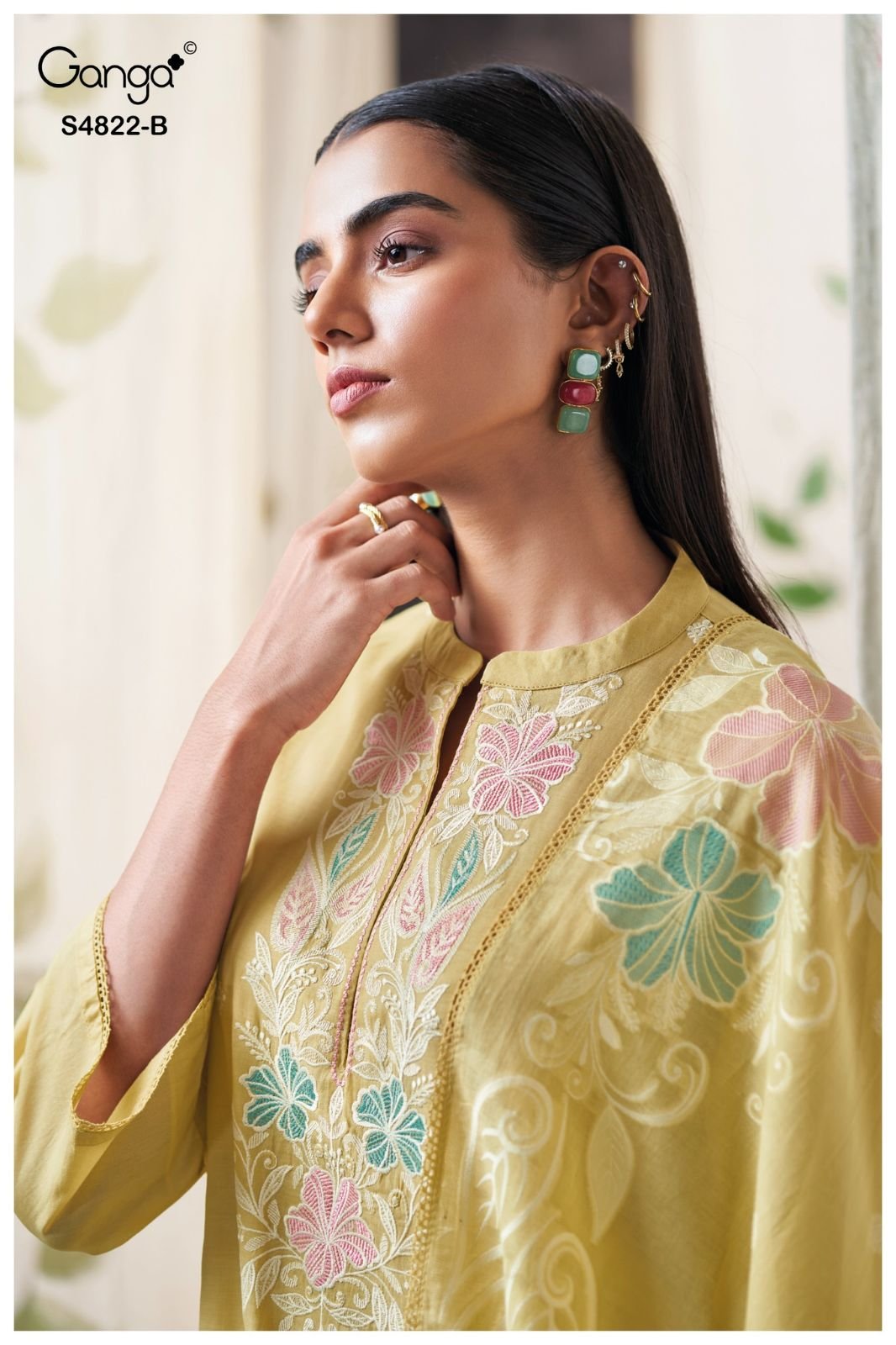 Ganga Fashion Jezra S4822 Premium Pure Mul Suit S4822-B