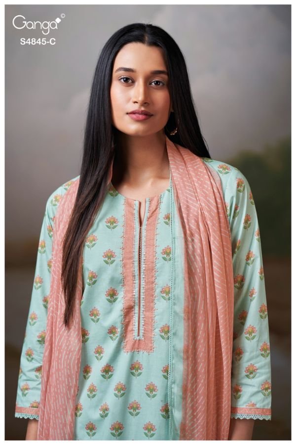 Ganga Fashion Junoira S4845 Premium Cotton Suit S4845-C