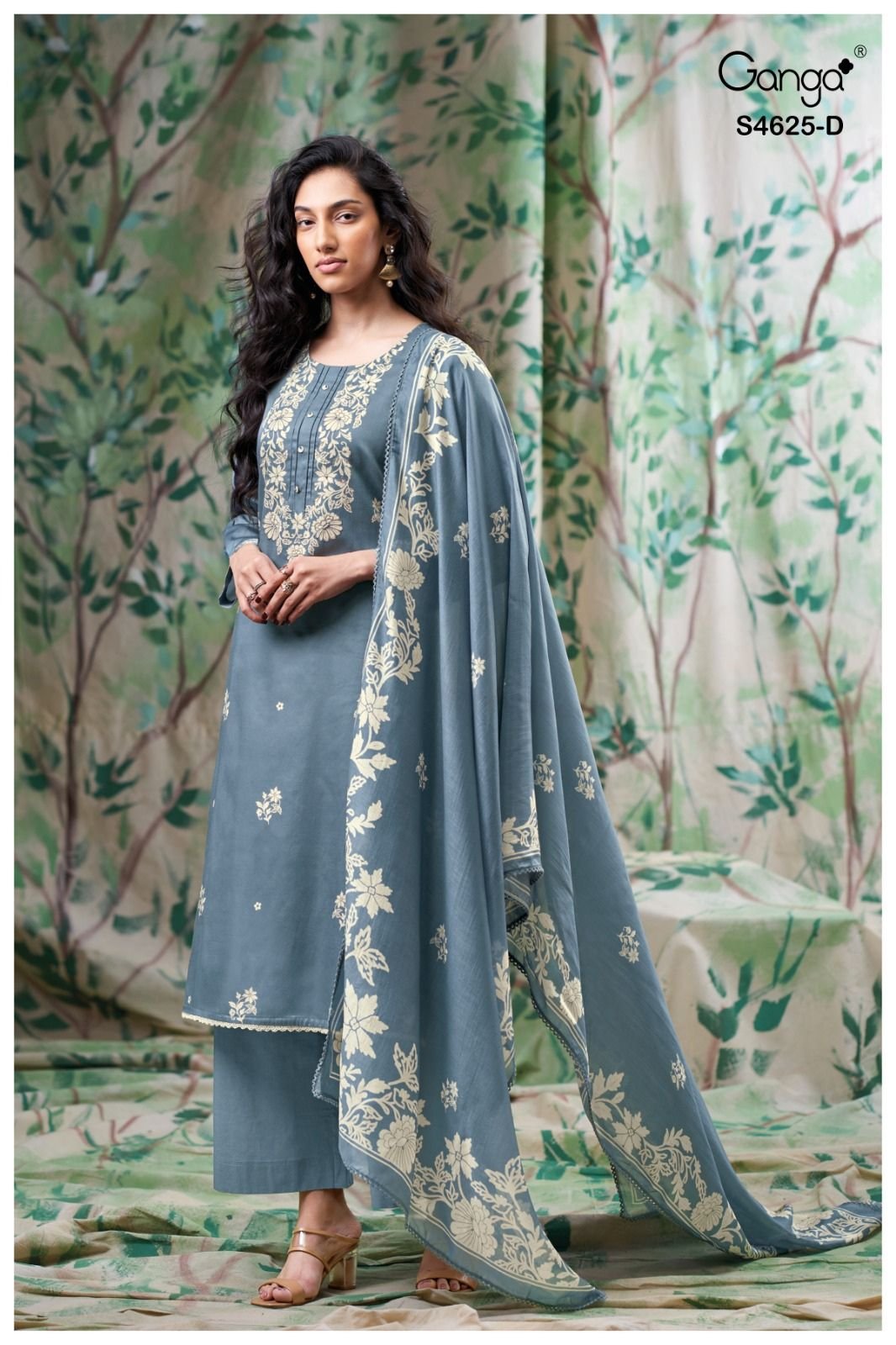 Ganga Fashion Kynna S4625 Premium Cotton Suit S4625-D